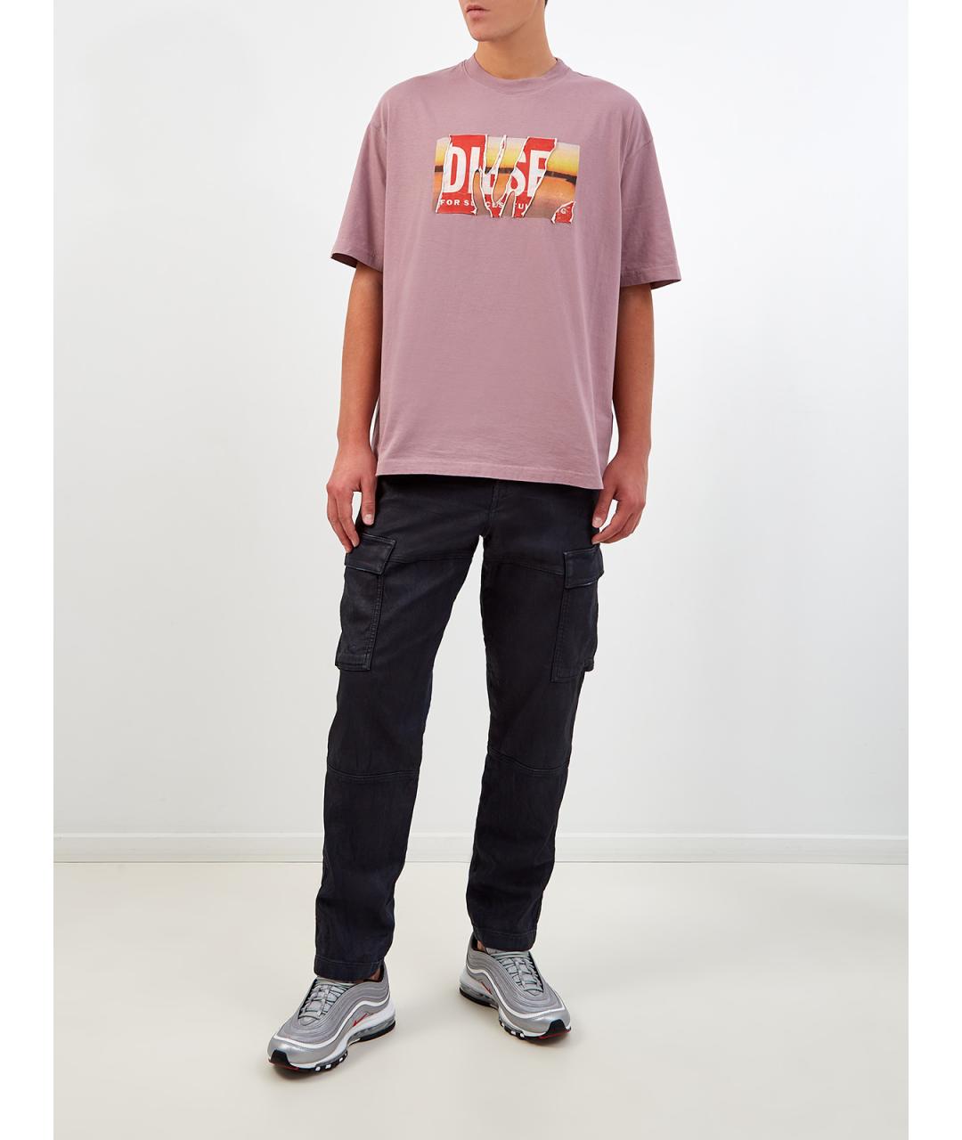 DIESEL Розовая хлопковая футболка, фото 2