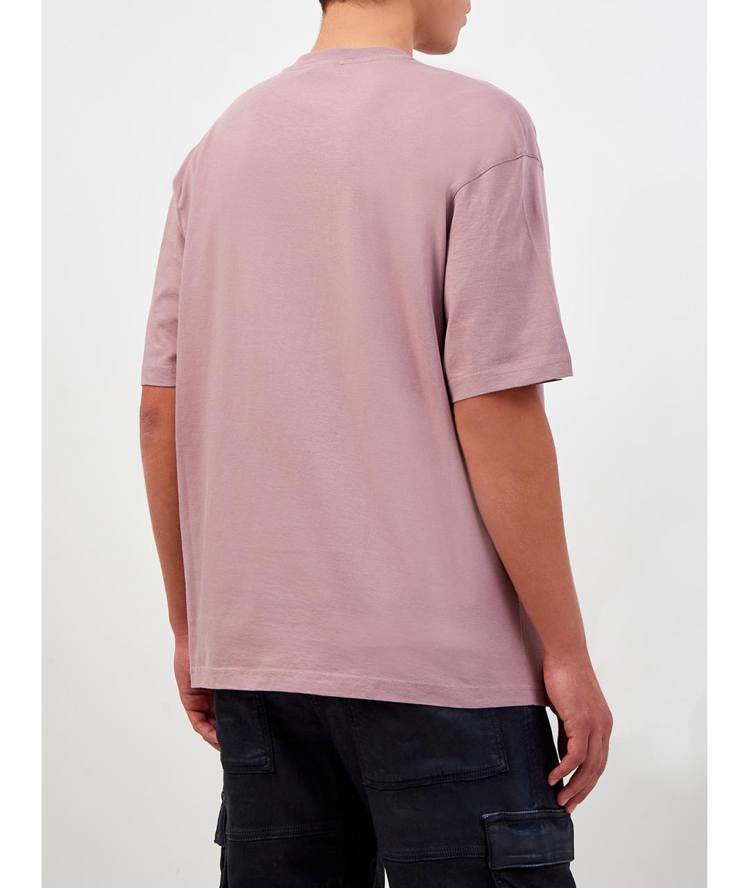 DIESEL Розовая хлопковая футболка, фото 4