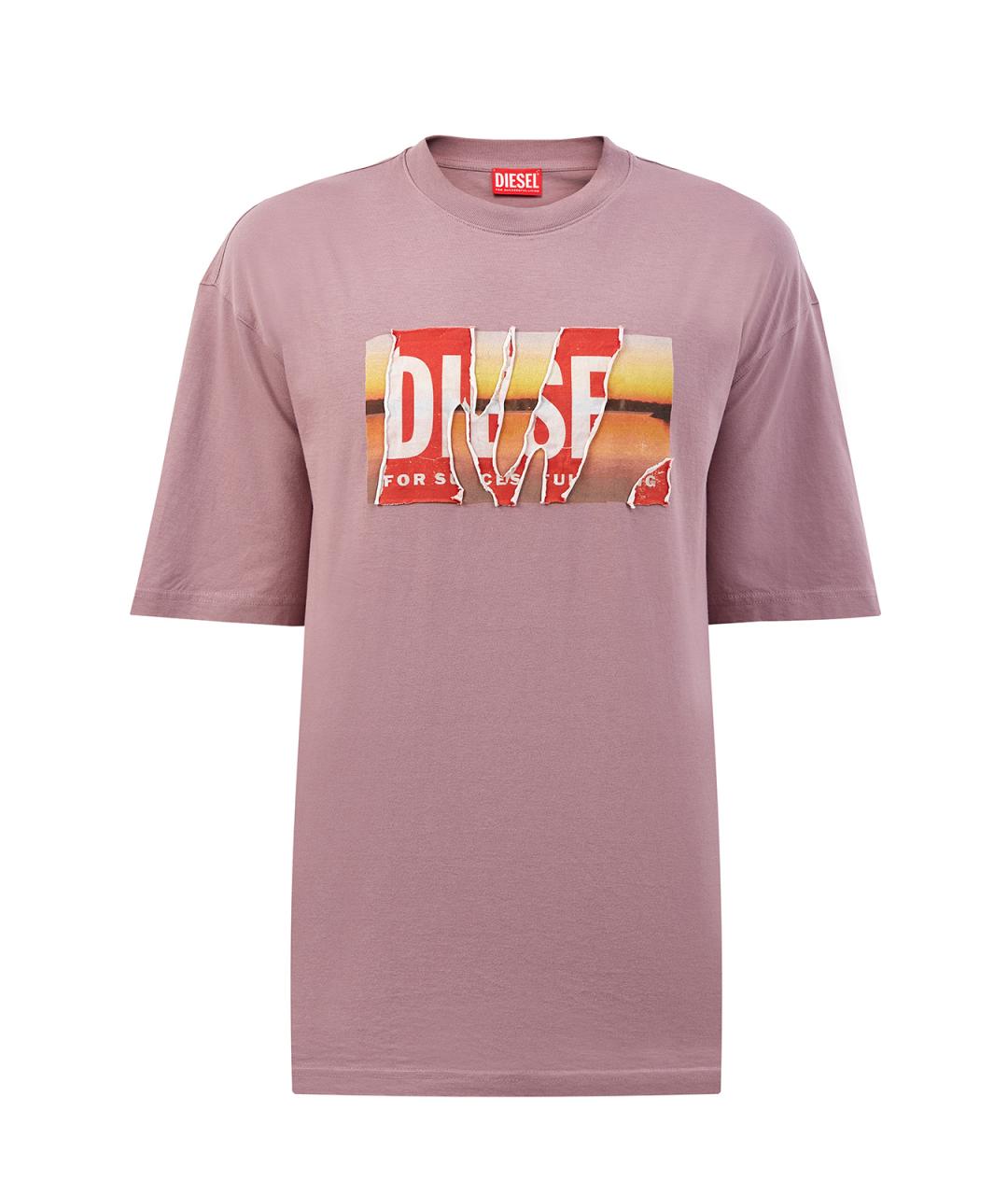 DIESEL Розовая хлопковая футболка, фото 1