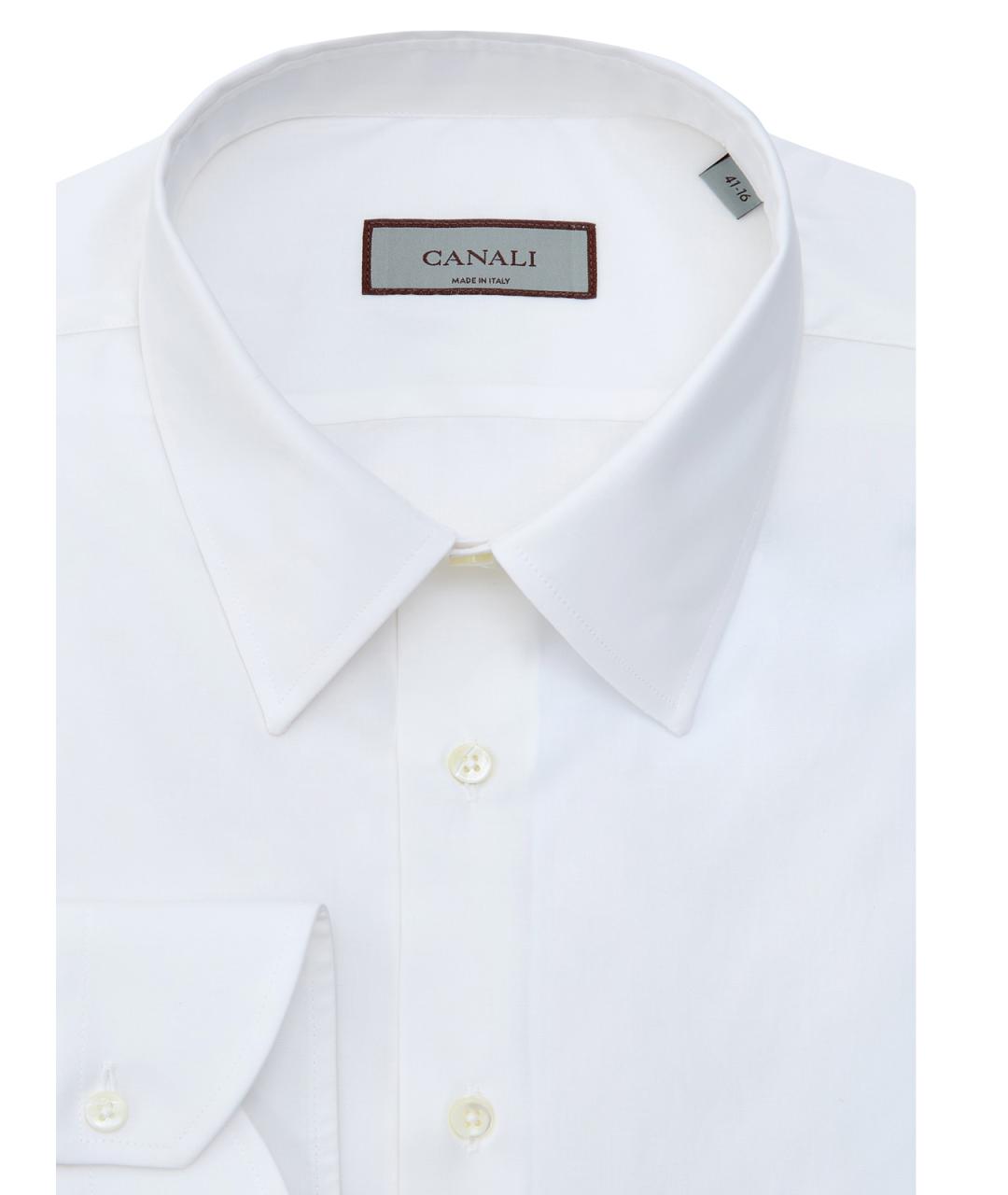 CANALI Белая хлопковая классическая рубашка, фото 2