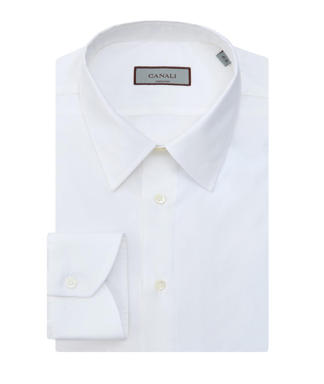 CANALI Белая хлопковая классическая рубашка, фото 1