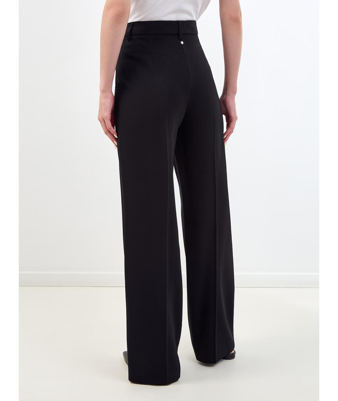 LORENA ANTONIAZZI Черные вискозные брюки широкие, фото 4