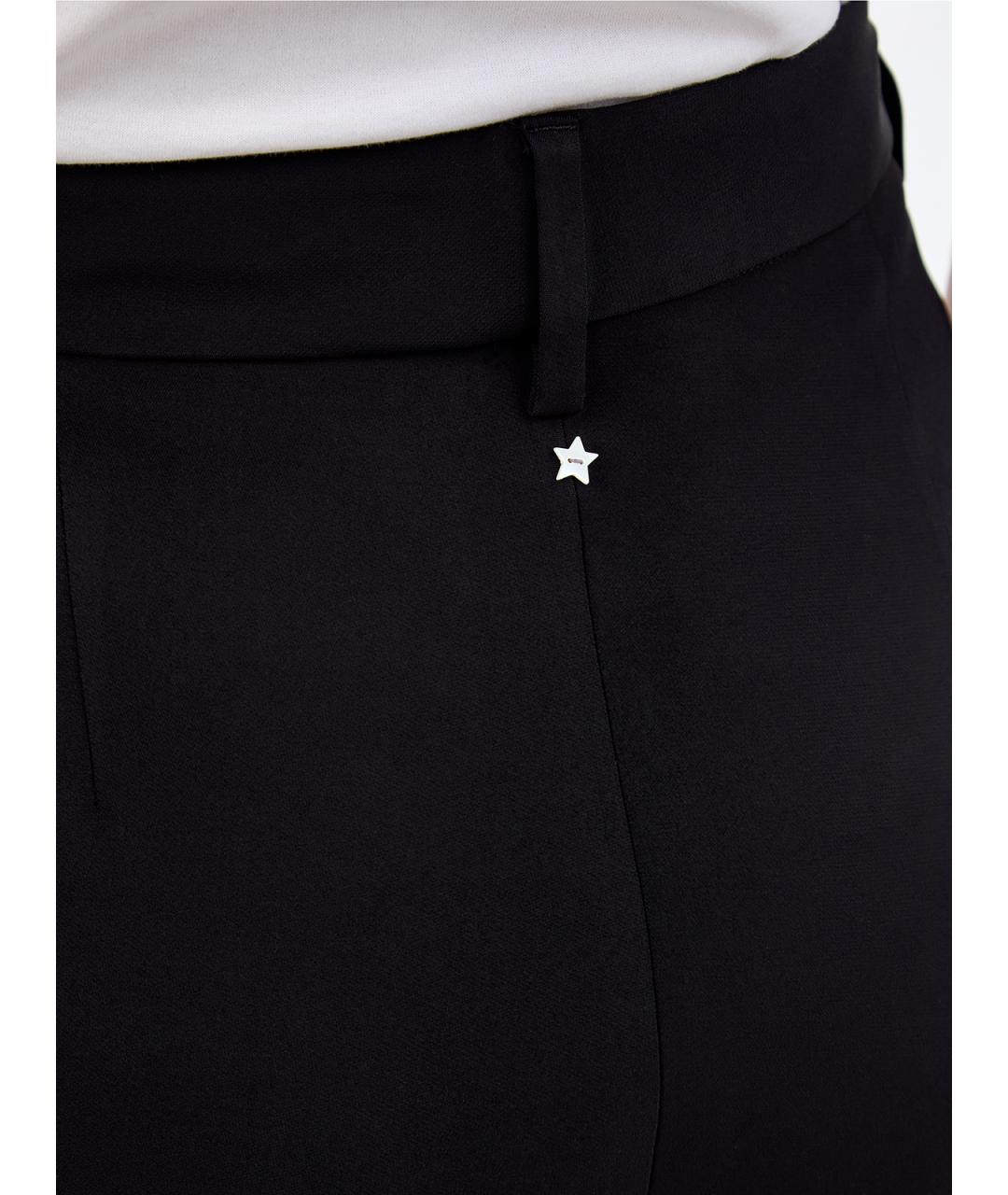 LORENA ANTONIAZZI Черные вискозные брюки широкие, фото 5