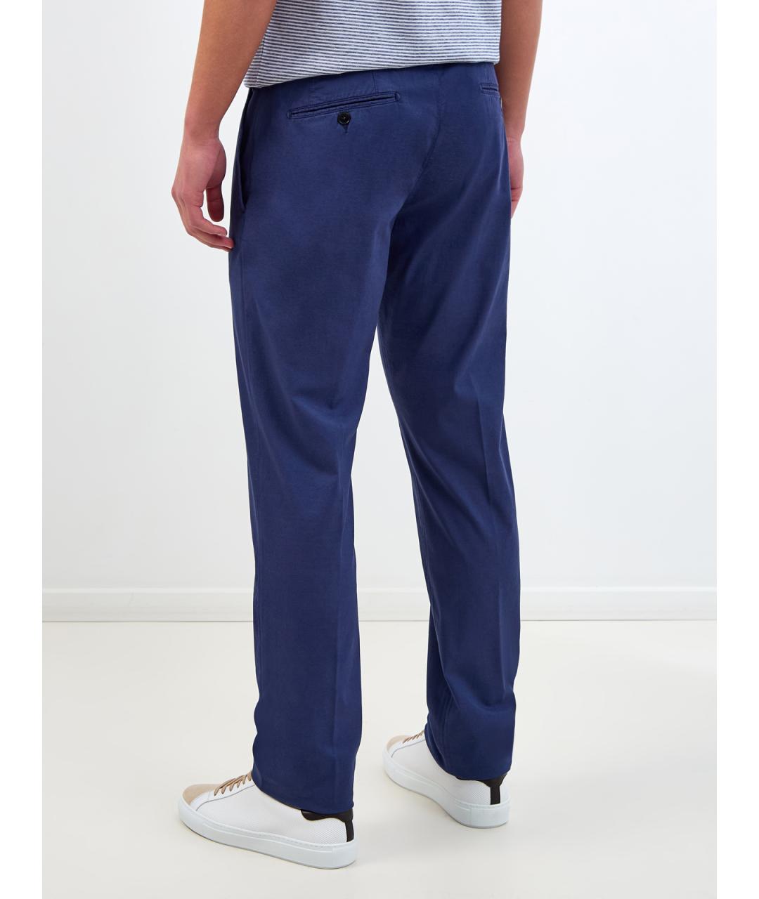 CANALI Синие хлопковые повседневные брюки, фото 4