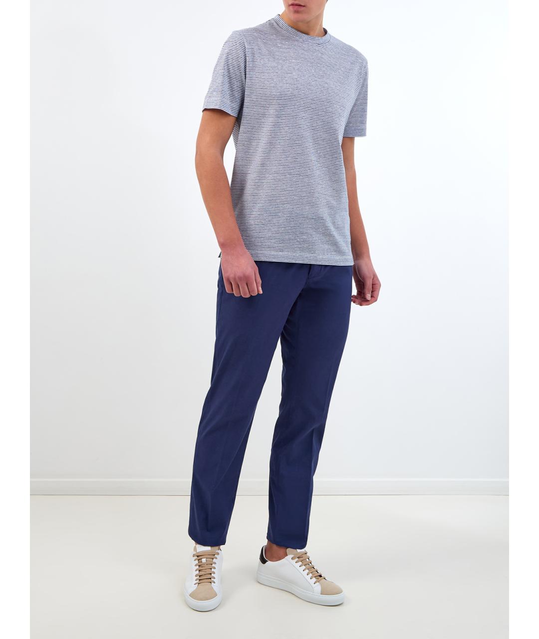 CANALI Синие хлопковые повседневные брюки, фото 2