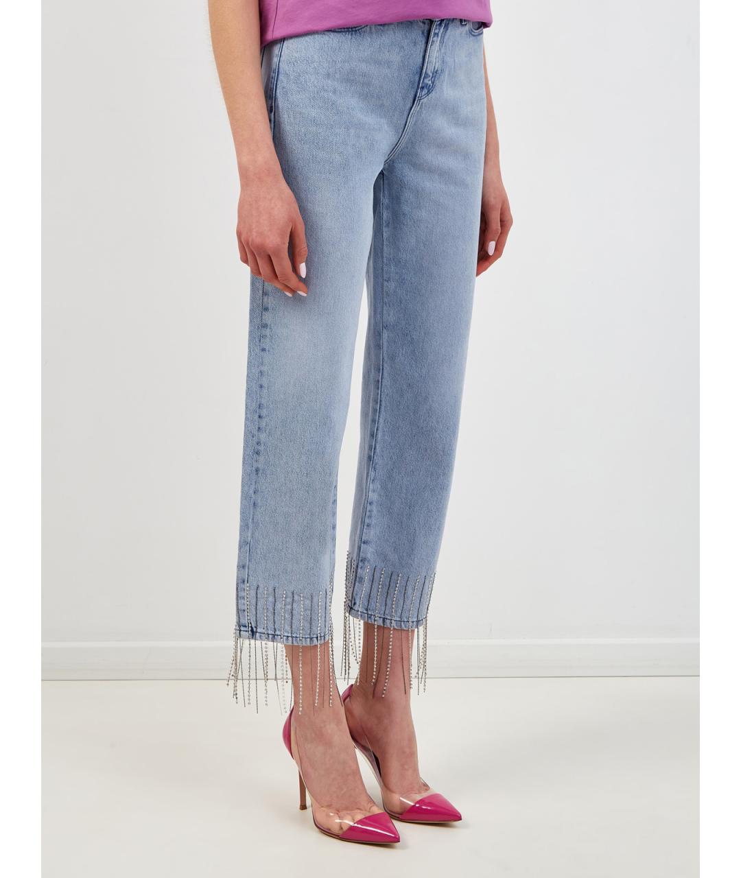 KARL LAGERFELD Голубые хлопковые прямые джинсы, фото 3