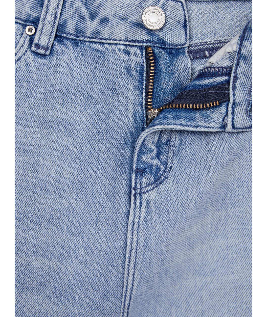 KARL LAGERFELD Голубые хлопковые прямые джинсы, фото 6