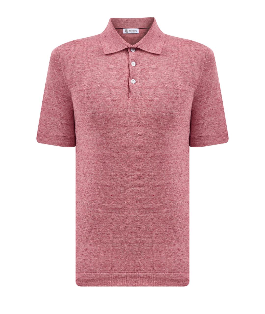BRUNELLO CUCINELLI Бордовое поло с коротким рукавом, фото 1