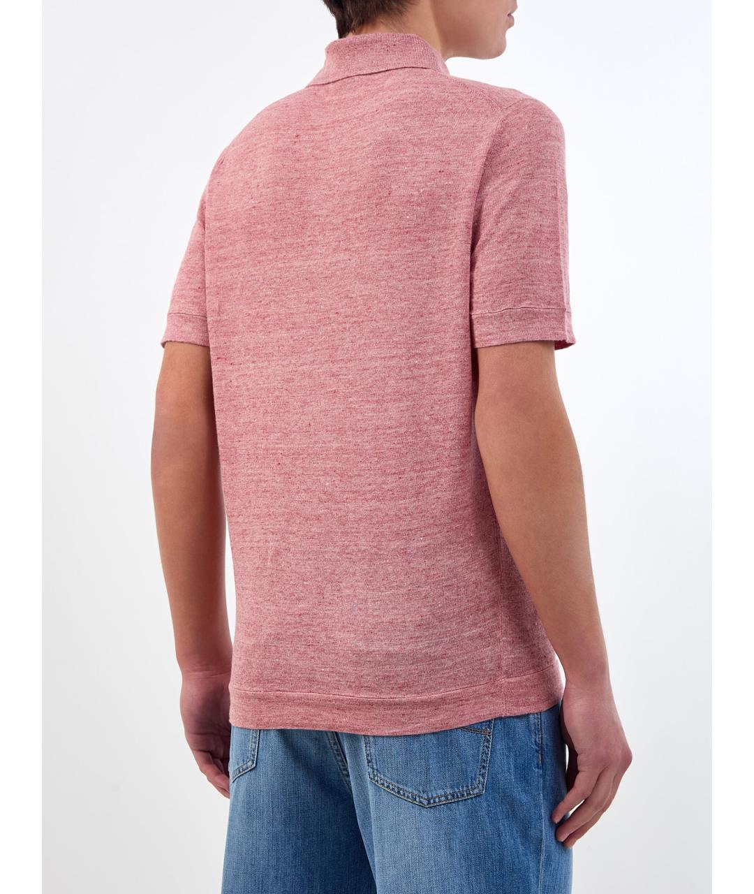 BRUNELLO CUCINELLI Бордовое поло с коротким рукавом, фото 4