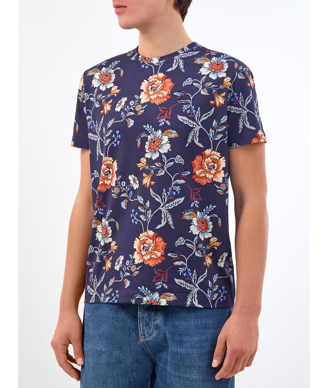 ETRO Синяя хлопковая футболка, фото 3