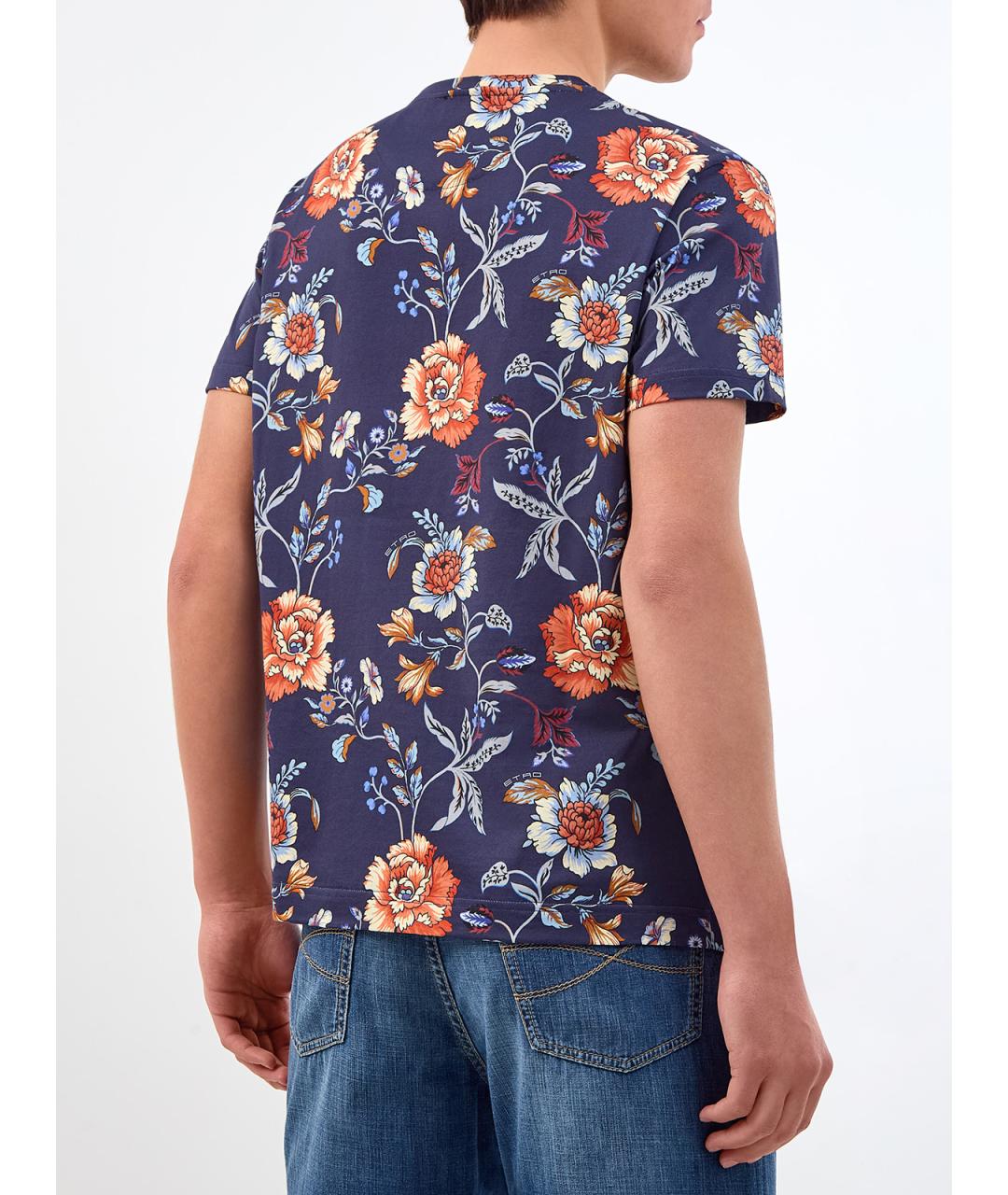 ETRO Синяя хлопковая футболка, фото 4