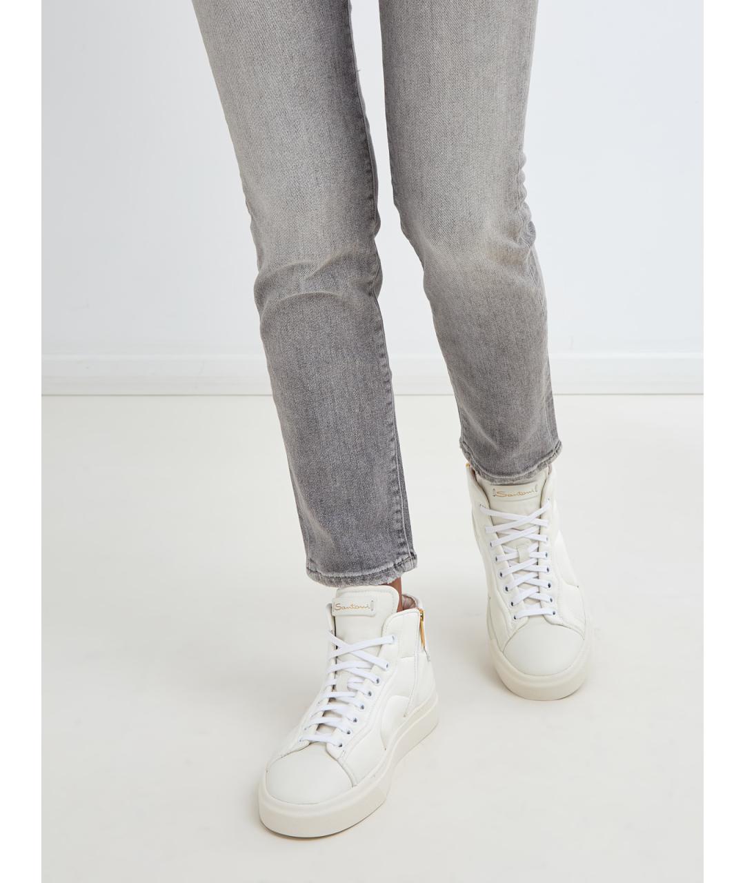 SANTONI Белые кеды, фото 2