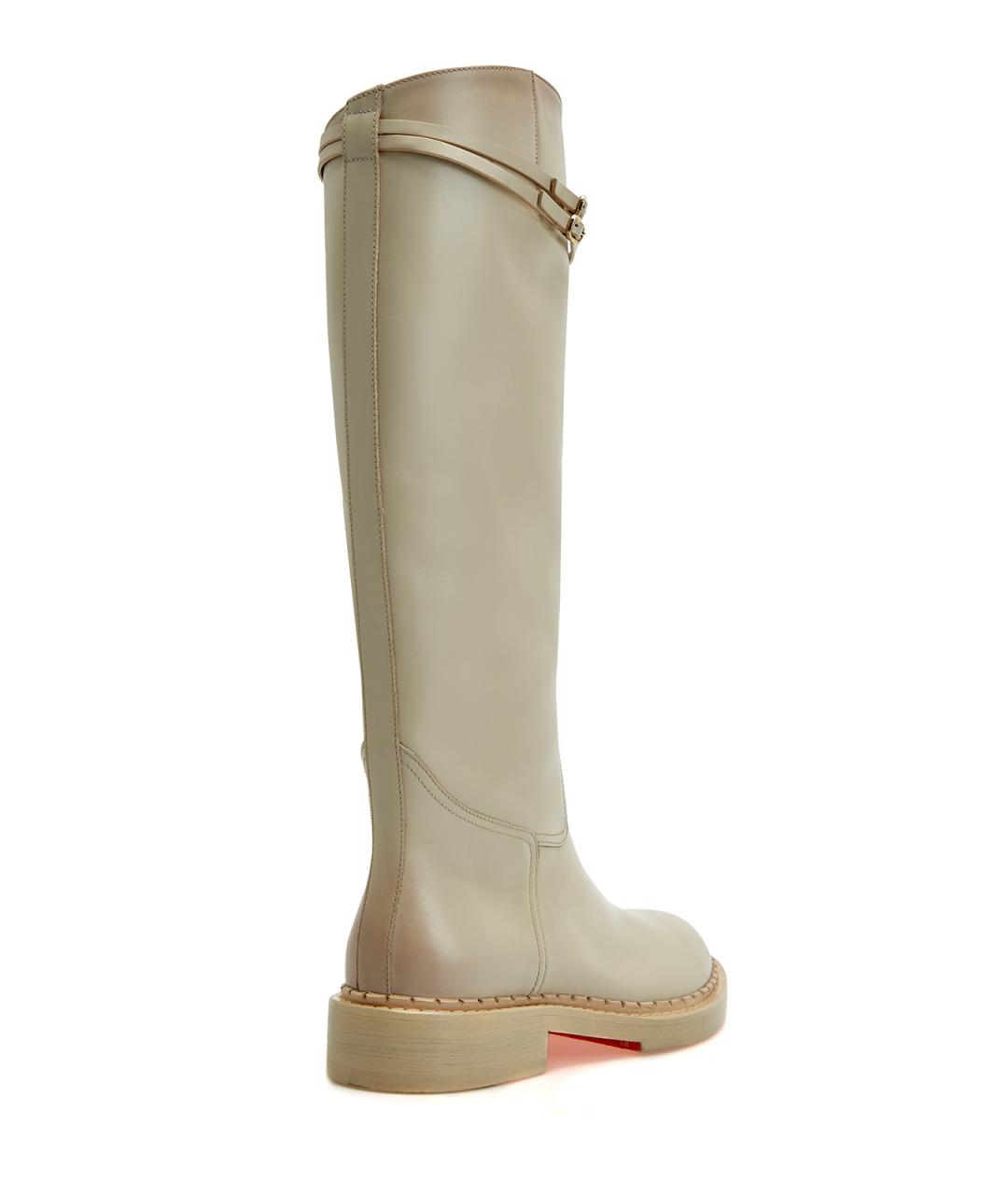 SANTONI Бежевые кожаные сапоги, фото 4