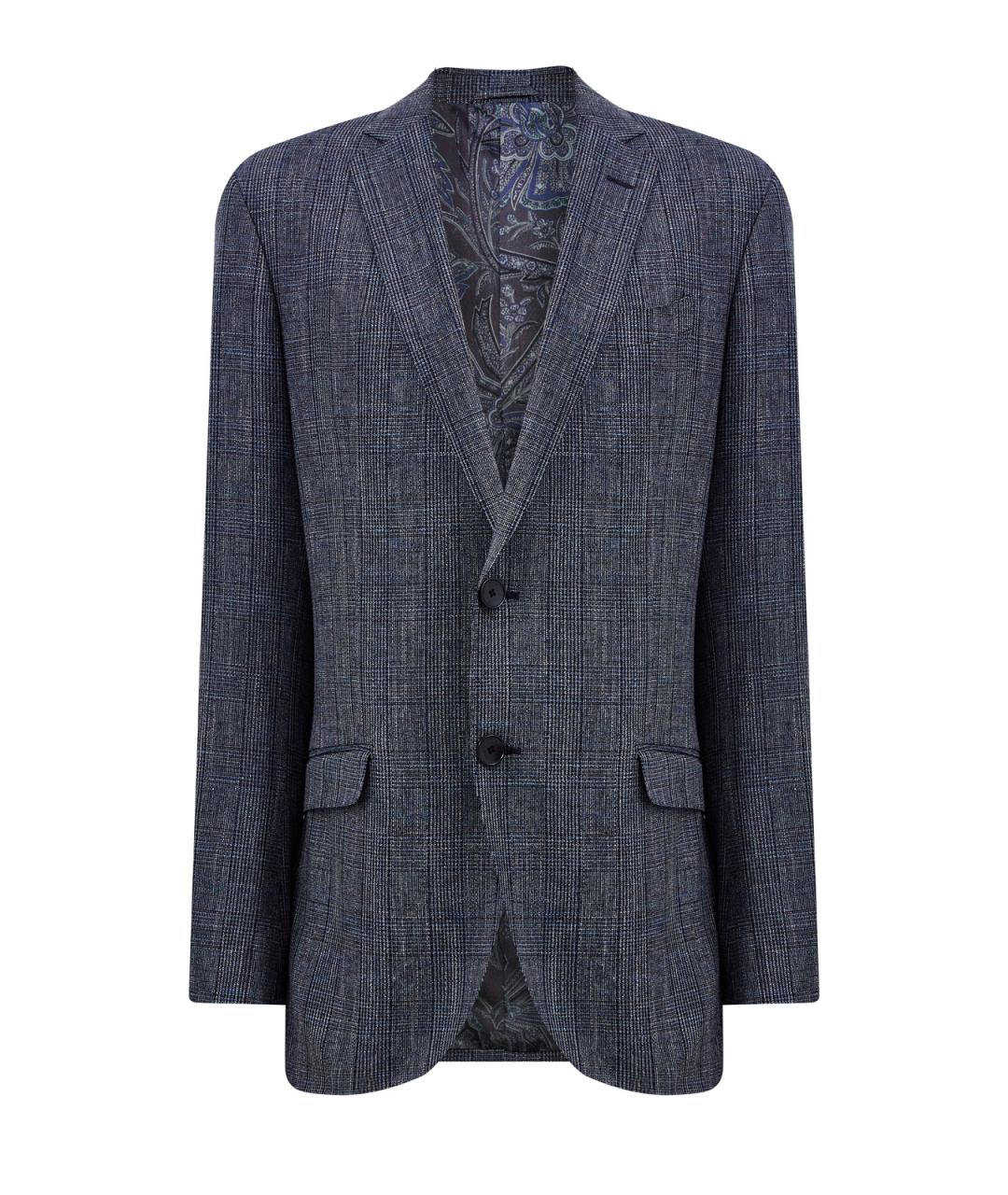 ETRO Синий шерстяной пиджак, фото 1
