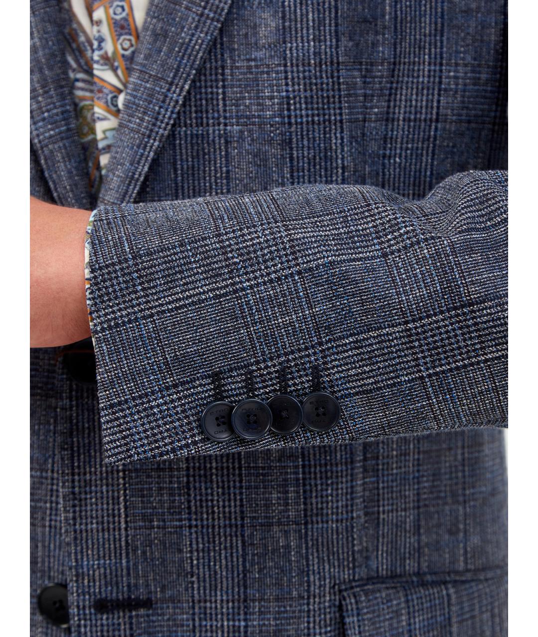 ETRO Синий шерстяной пиджак, фото 5