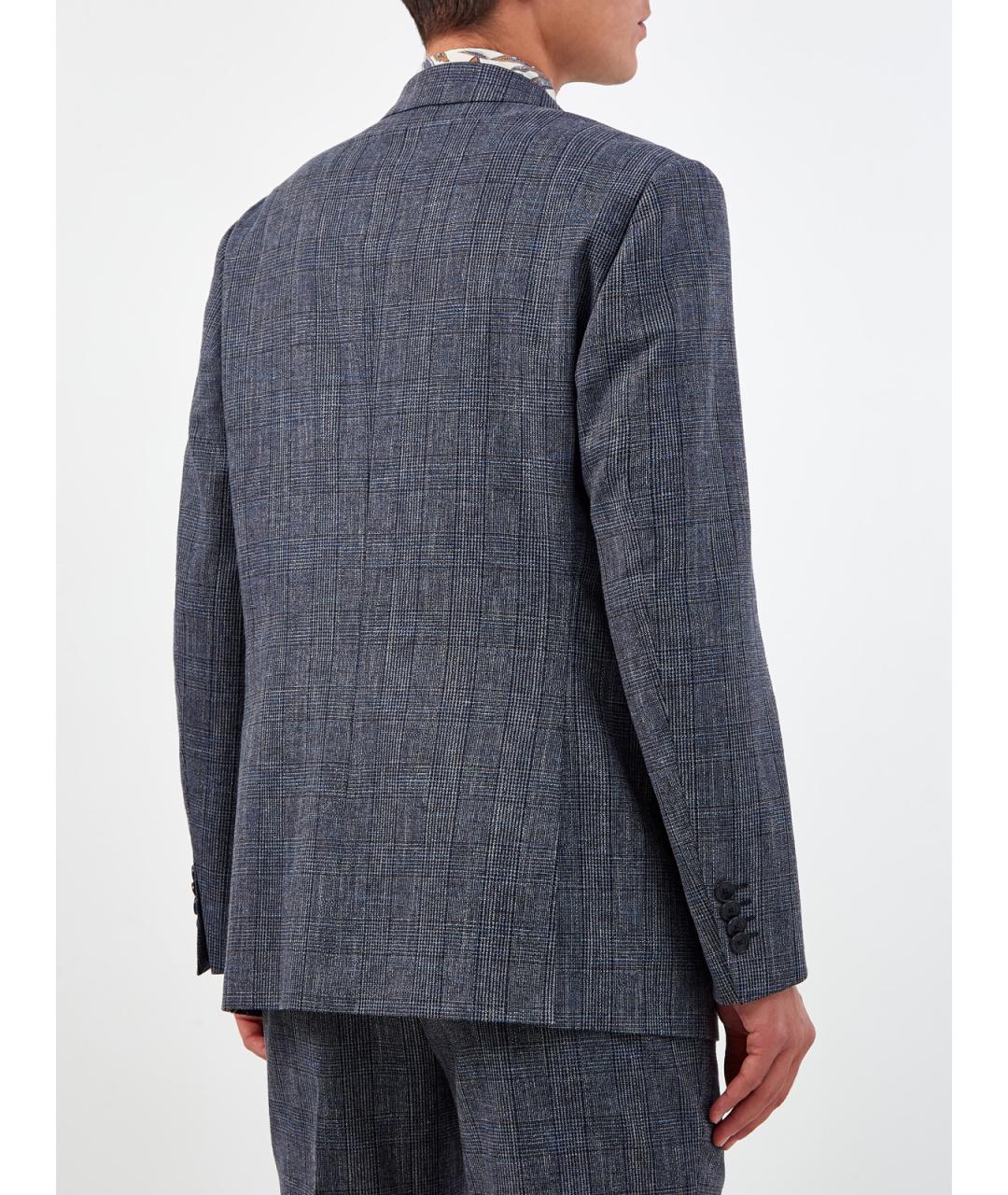 ETRO Синий шерстяной пиджак, фото 4