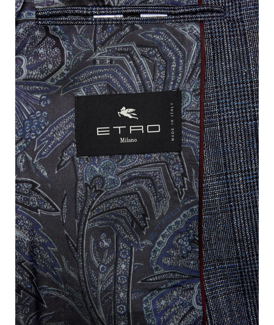 ETRO Синий шерстяной пиджак, фото 6