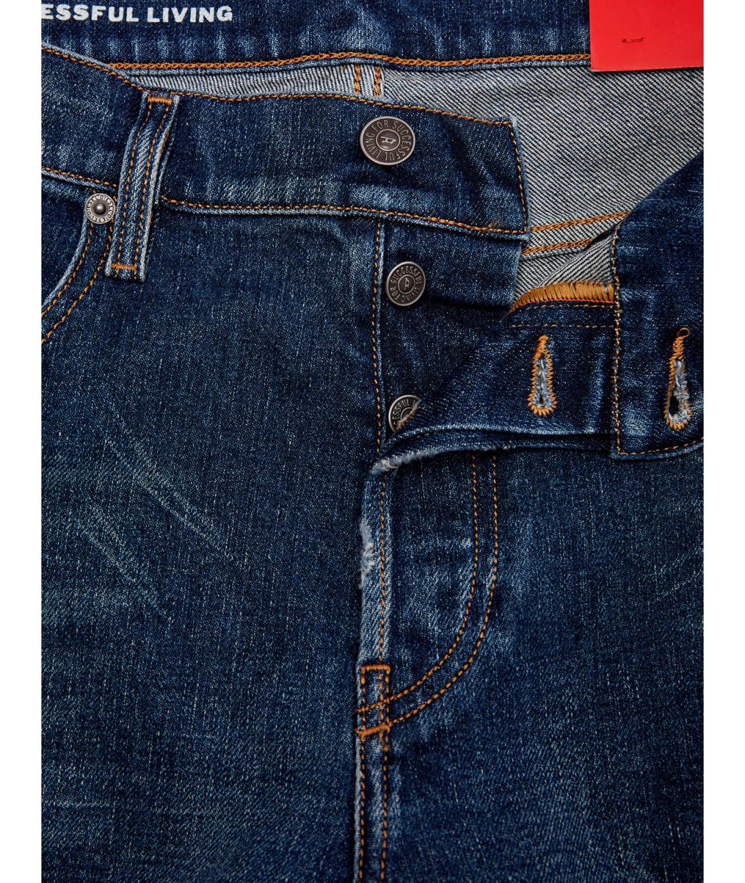 DIESEL Синие хлопковые прямые джинсы, фото 6