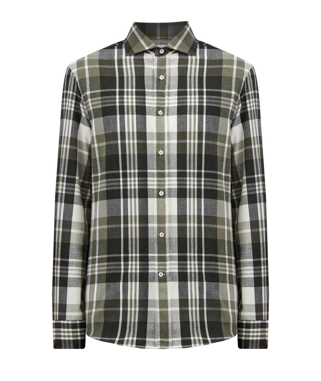 BRUNELLO CUCINELLI Зеленая хлопковая кэжуал рубашка, фото 1