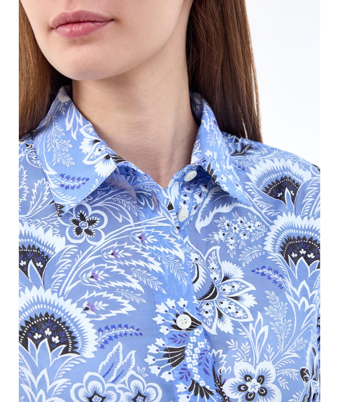 ETRO Голубая хлопковая рубашка, фото 5