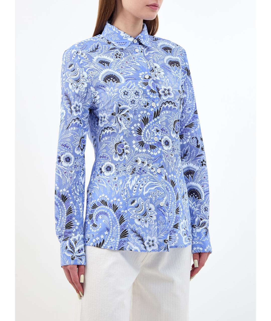 ETRO Голубая хлопковая рубашка, фото 3