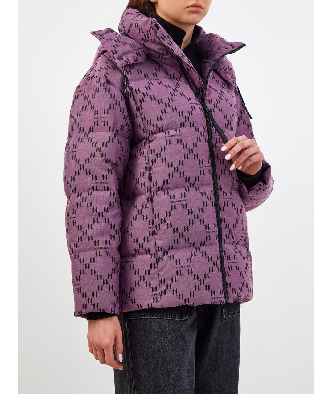 KARL LAGERFELD Розовый полиэстеровый пуховик, фото 3