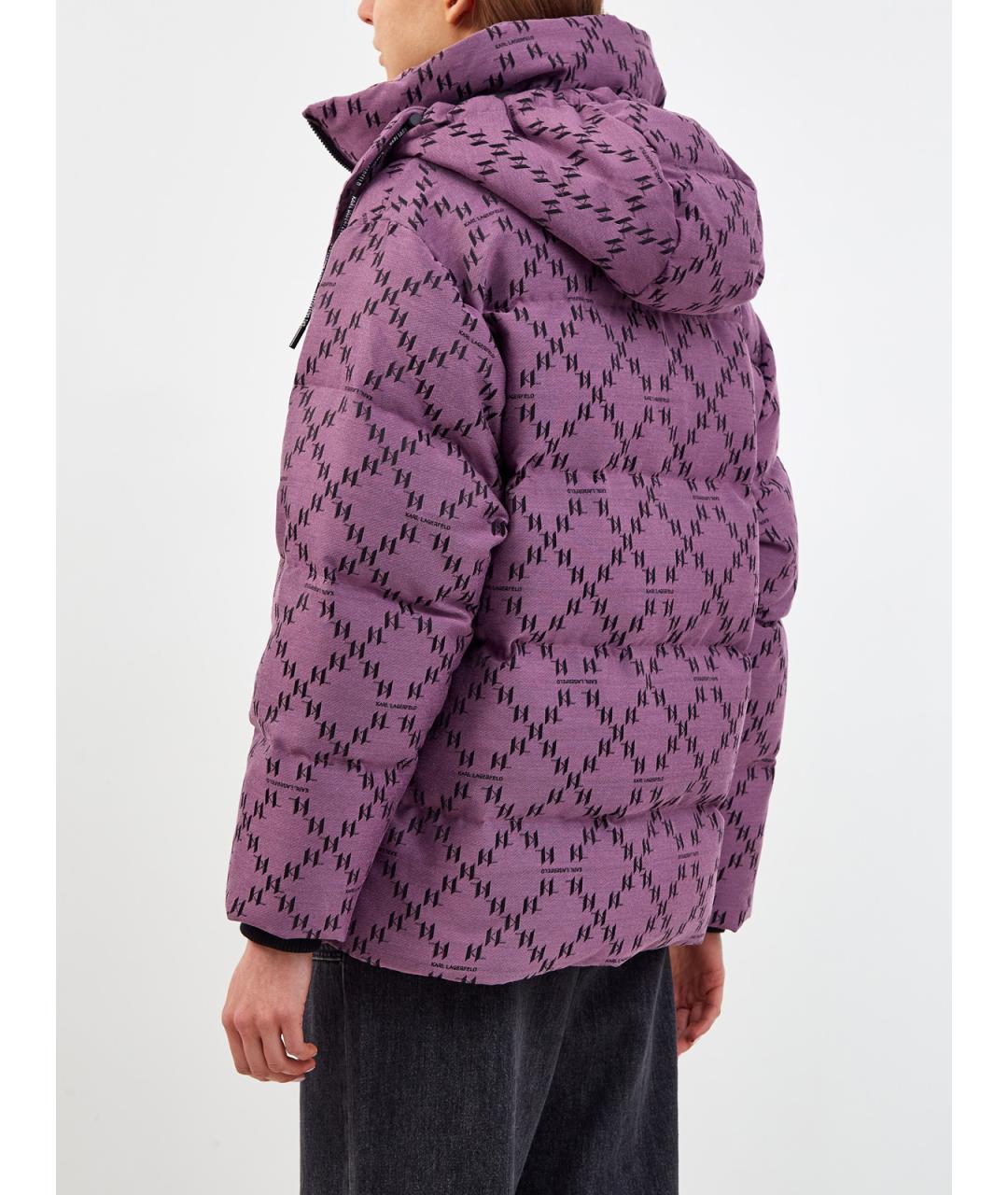 KARL LAGERFELD Розовый полиэстеровый пуховик, фото 4