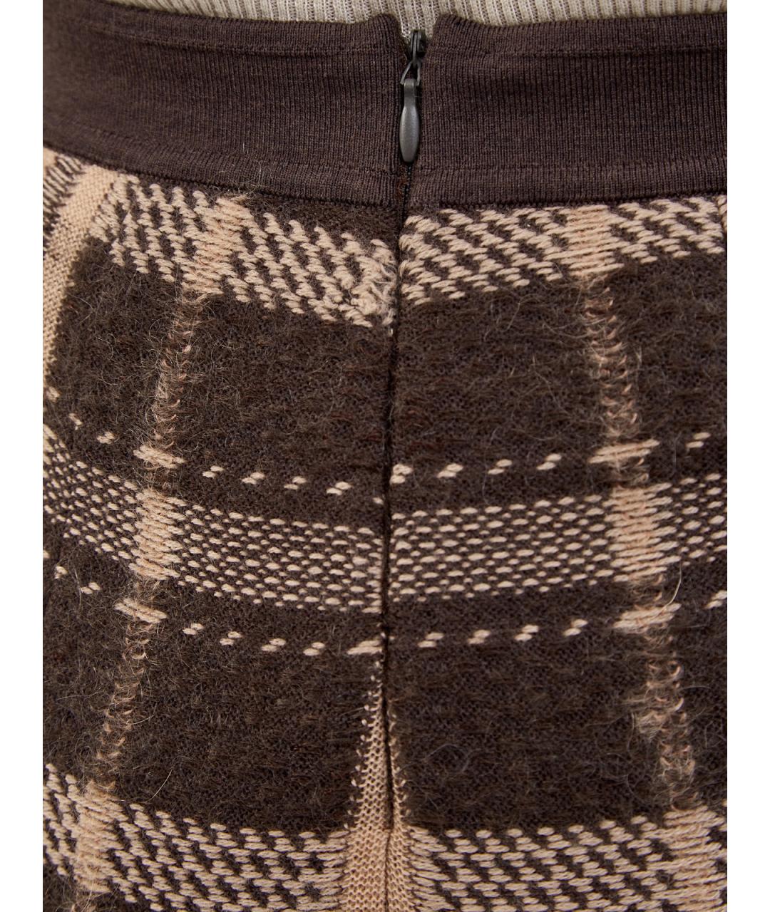 GENTRY PORTOFINO Коричневые шерстяные прямые брюки, фото 5