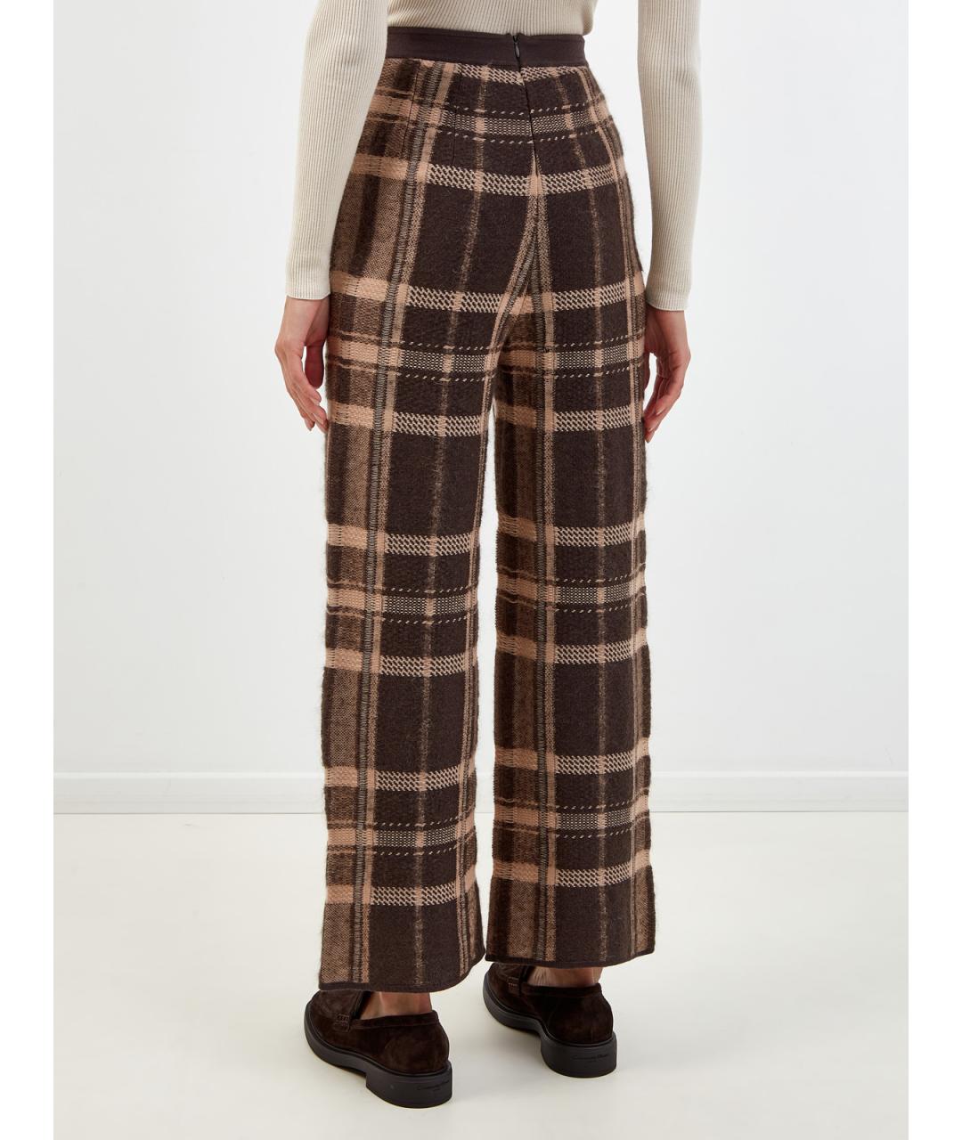 GENTRY PORTOFINO Коричневые шерстяные прямые брюки, фото 4