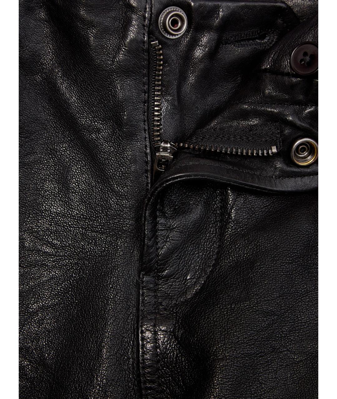 DIESEL Черные кожаные брюки узкие, фото 6