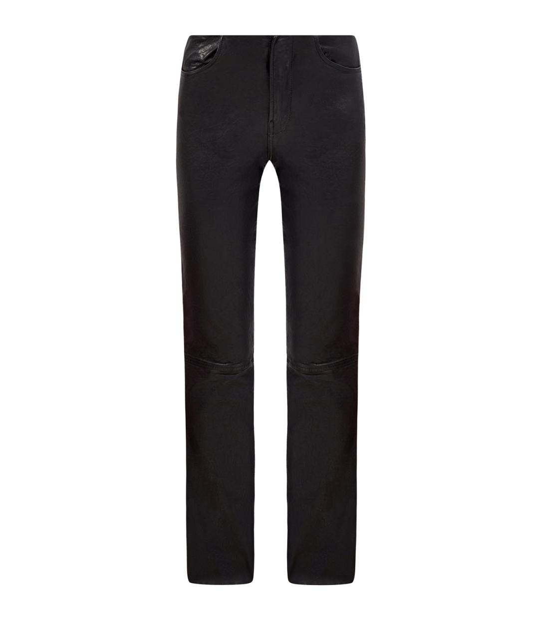 DIESEL Черные кожаные брюки узкие, фото 1