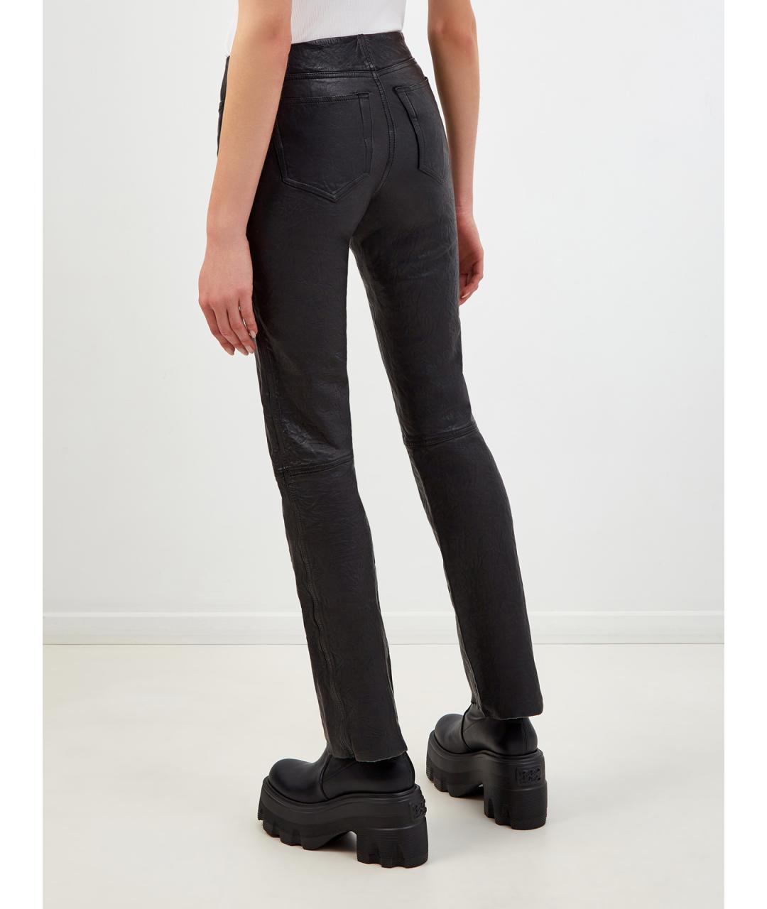 DIESEL Черные кожаные брюки узкие, фото 4