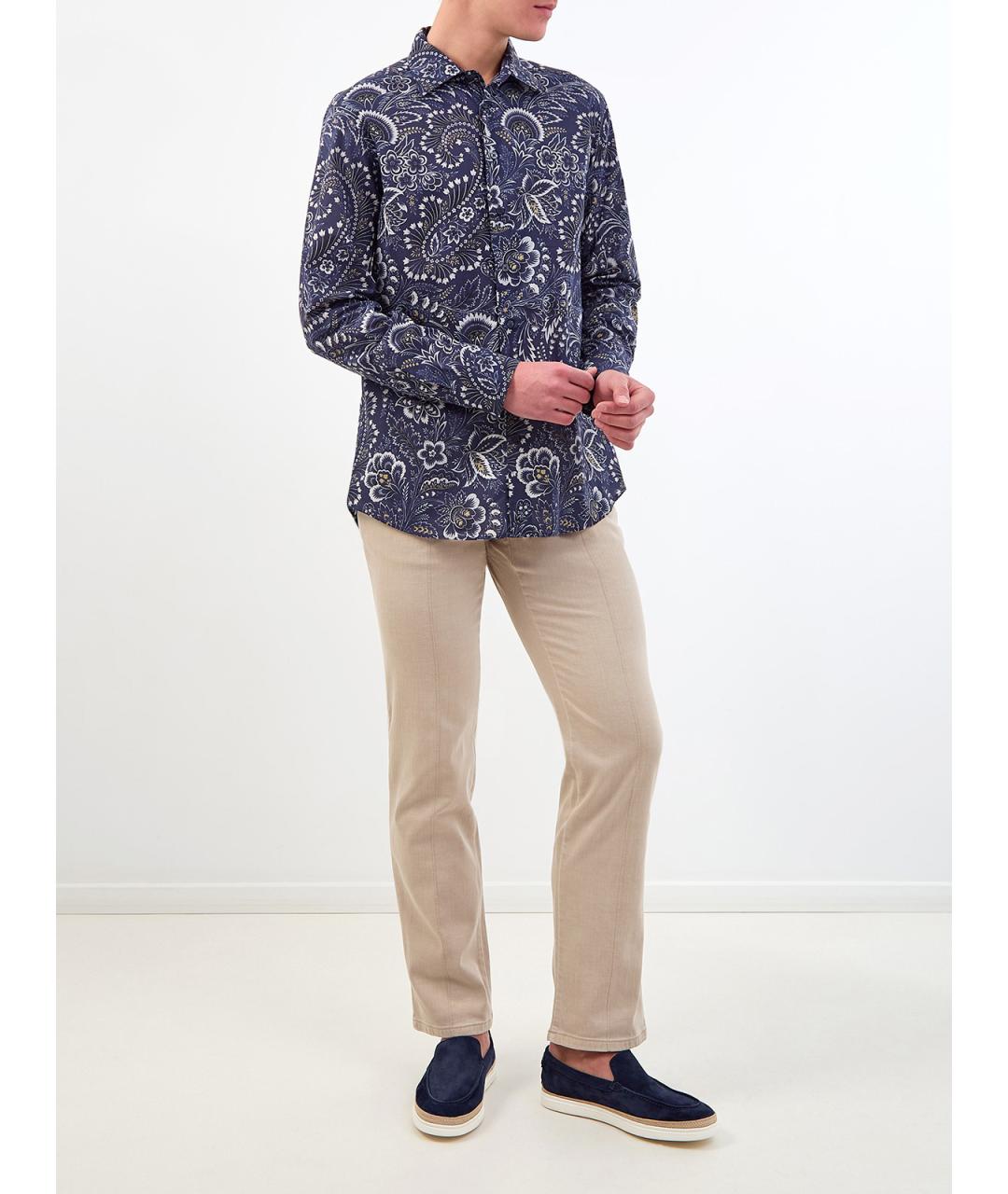 ETRO Синяя хлопковая кэжуал рубашка, фото 2