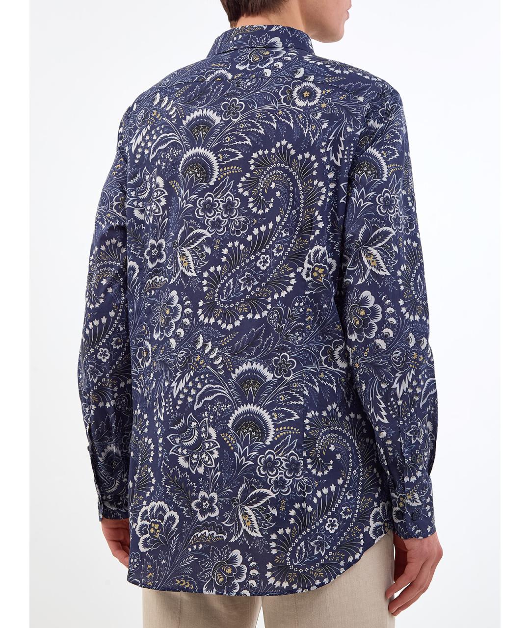 ETRO Синяя хлопковая кэжуал рубашка, фото 4