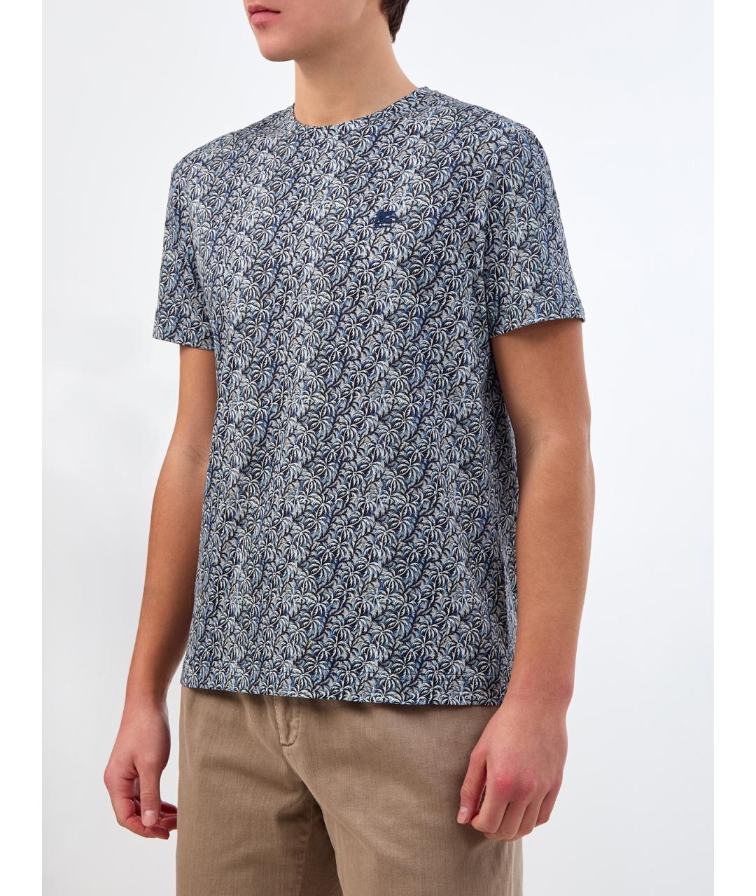 ETRO Синяя хлопковая футболка, фото 3