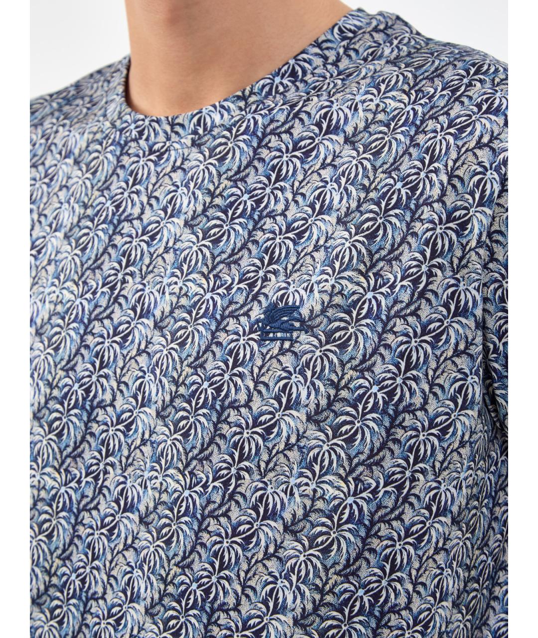 ETRO Синяя хлопковая футболка, фото 5
