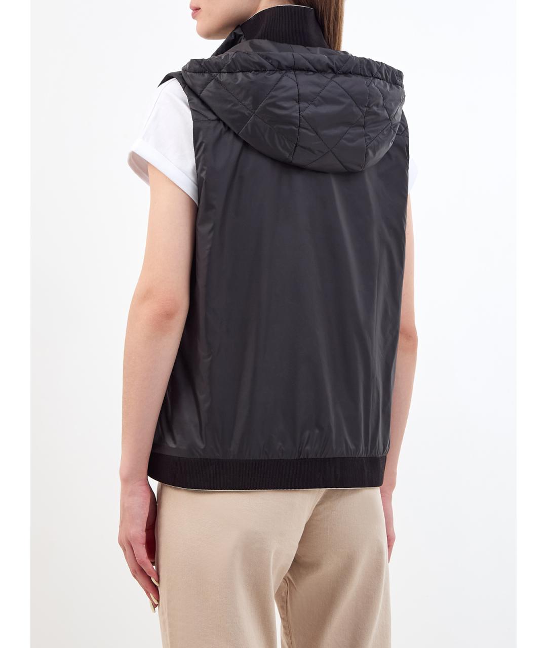 LORENA ANTONIAZZI Черный полиэстеровый жилет, фото 4