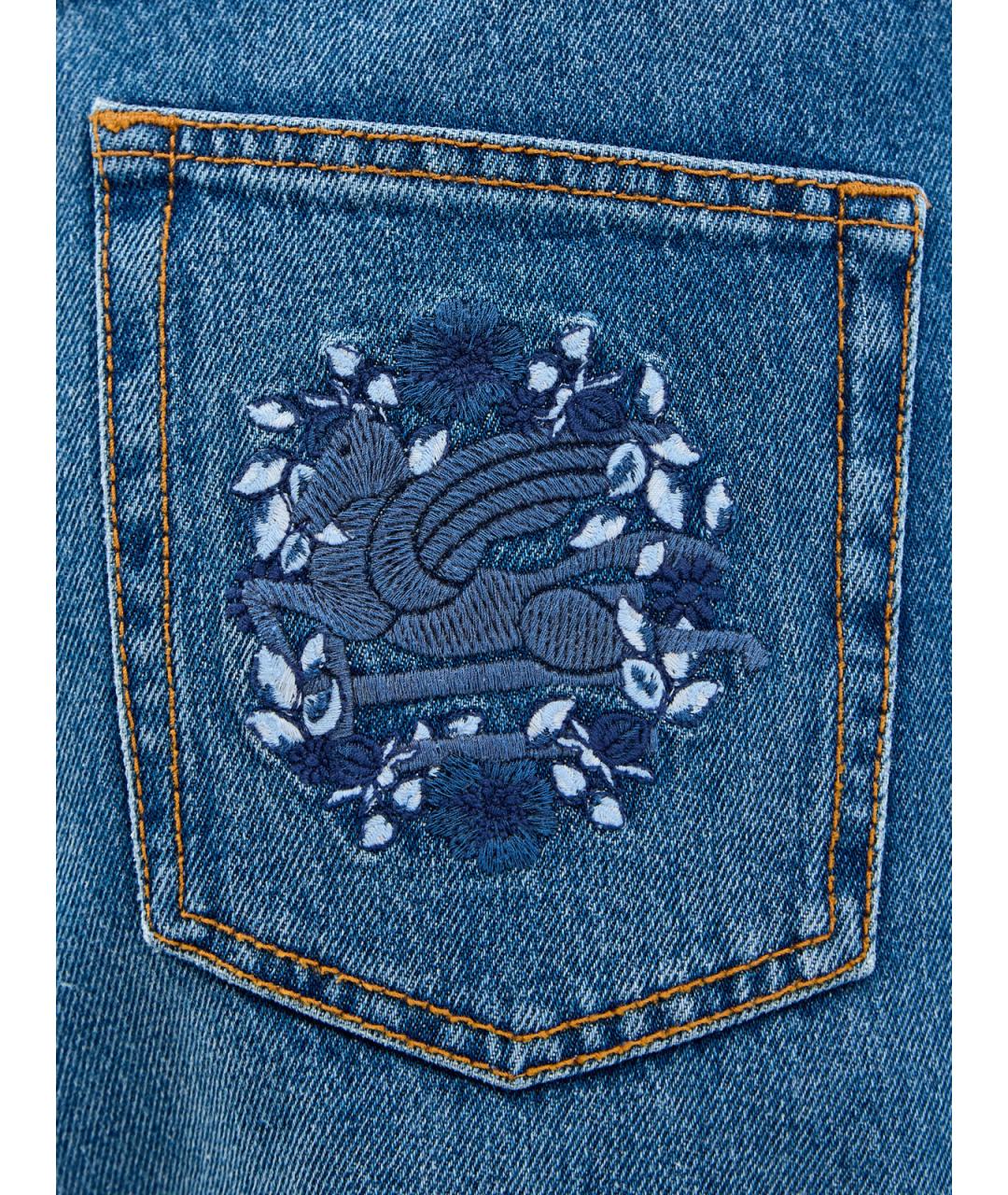 ETRO Синие хлопковые прямые джинсы, фото 5