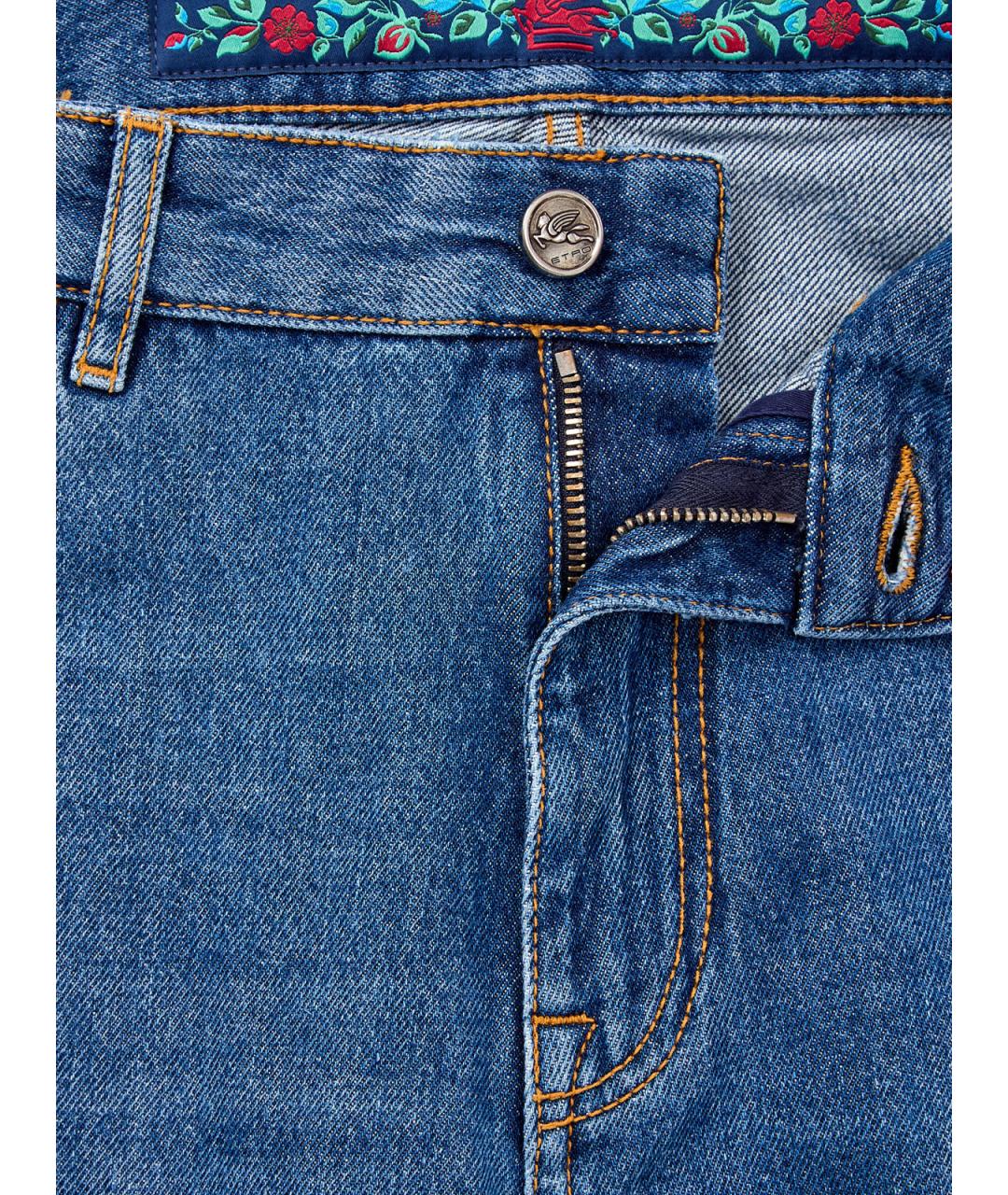 ETRO Синие хлопковые прямые джинсы, фото 6