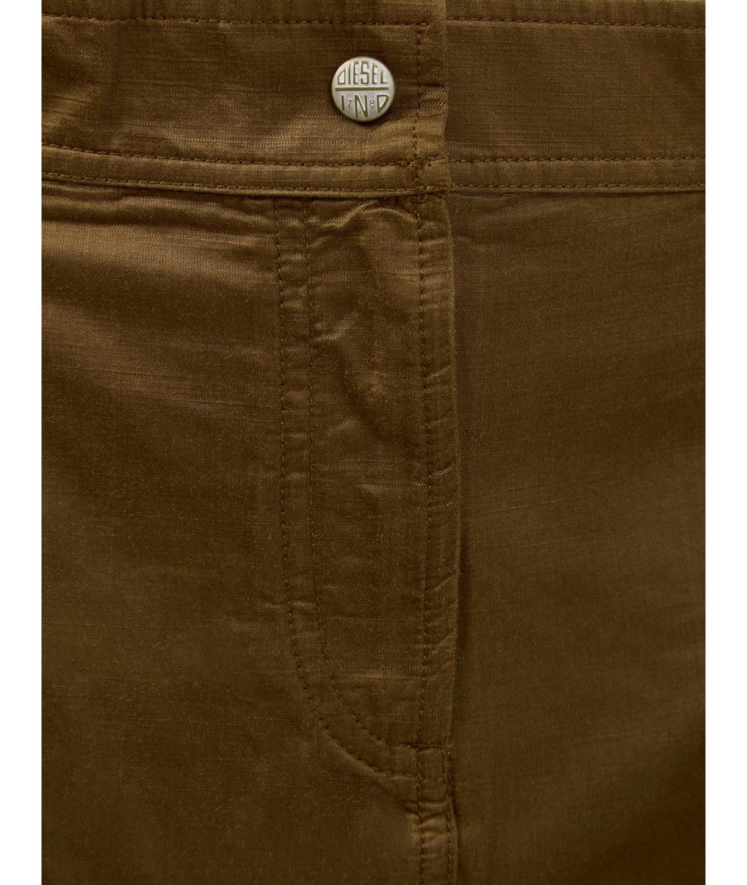 DIESEL Коричневая хлопковая юбка мини, фото 5