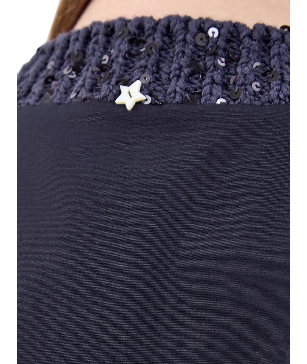 LORENA ANTONIAZZI Темно-синий хлопковый джемпер / свитер, фото 5