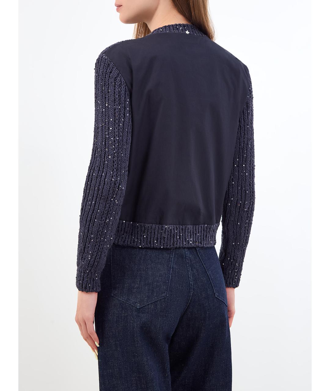 LORENA ANTONIAZZI Темно-синий хлопковый джемпер / свитер, фото 4