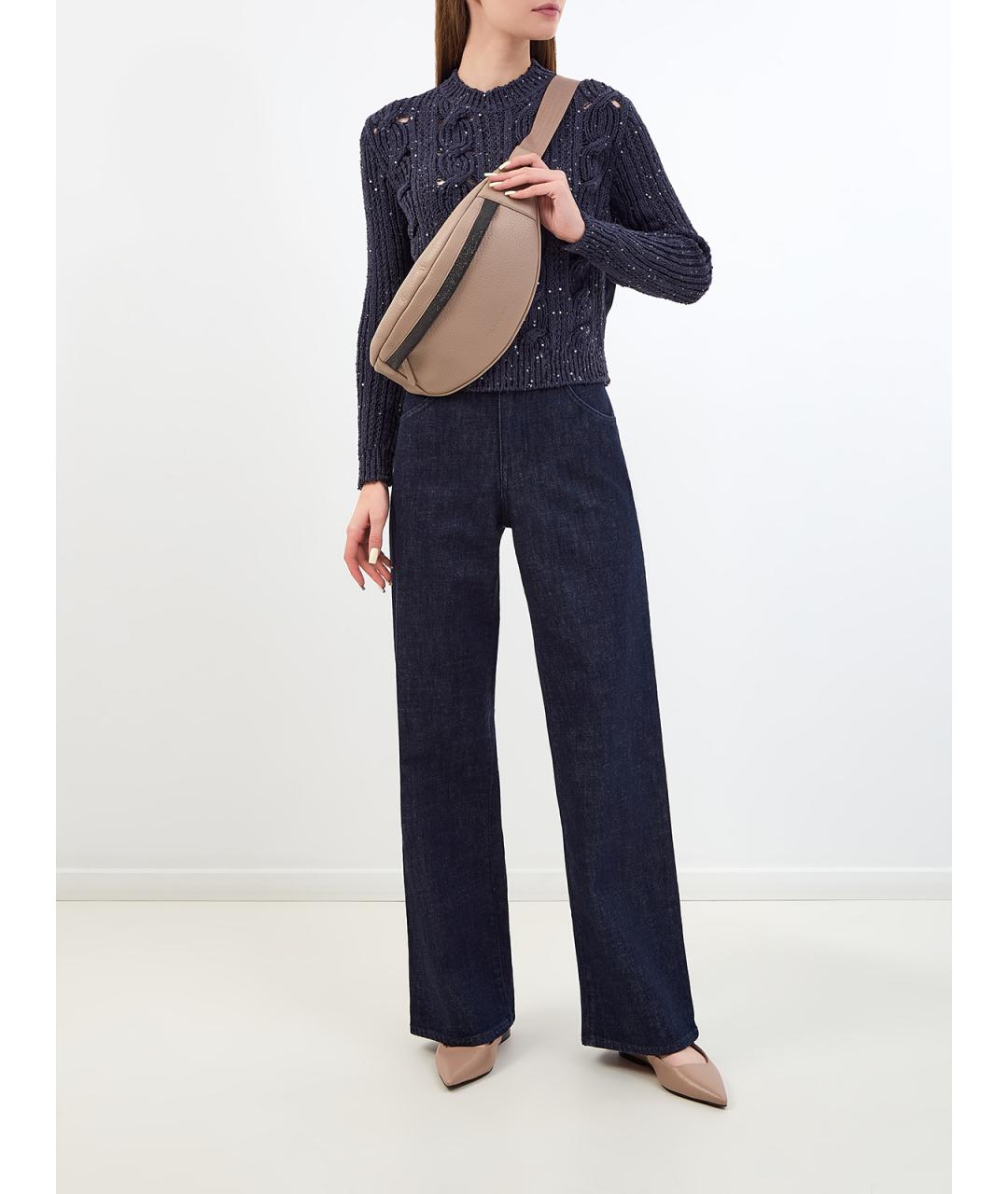 LORENA ANTONIAZZI Темно-синий хлопковый джемпер / свитер, фото 2