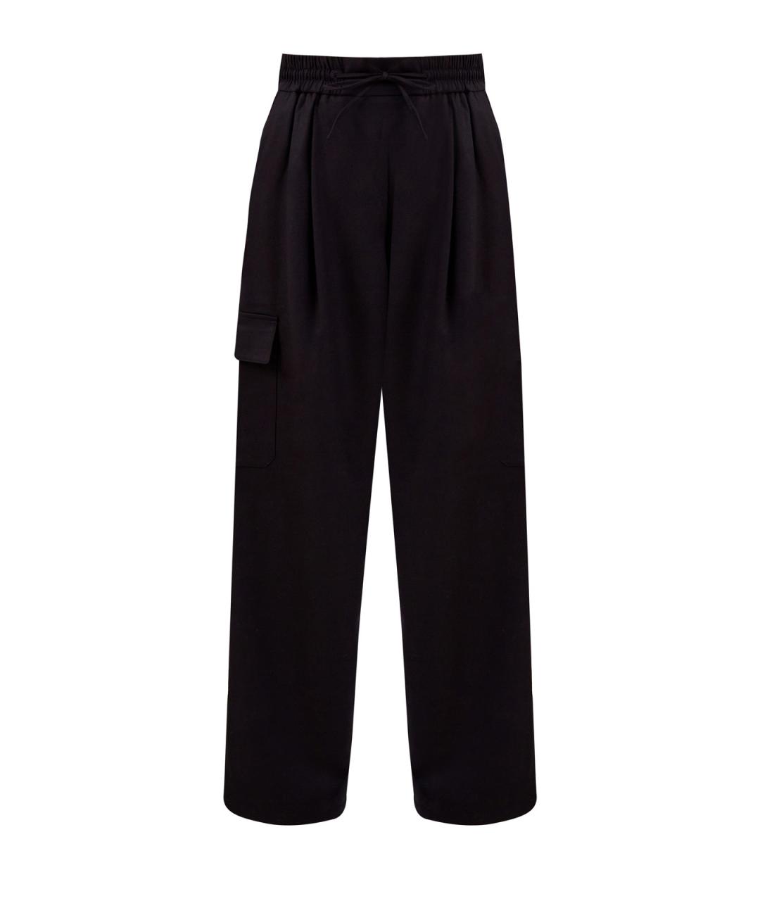 YVES SALOMON Черные шерстяные прямые брюки, фото 1