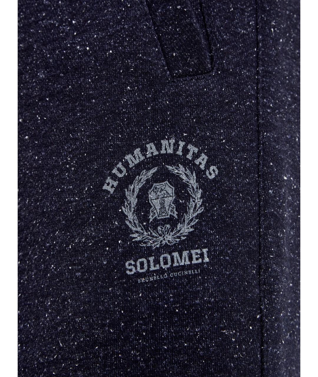 BRUNELLO CUCINELLI Темно-синие хлопковые повседневные брюки, фото 5