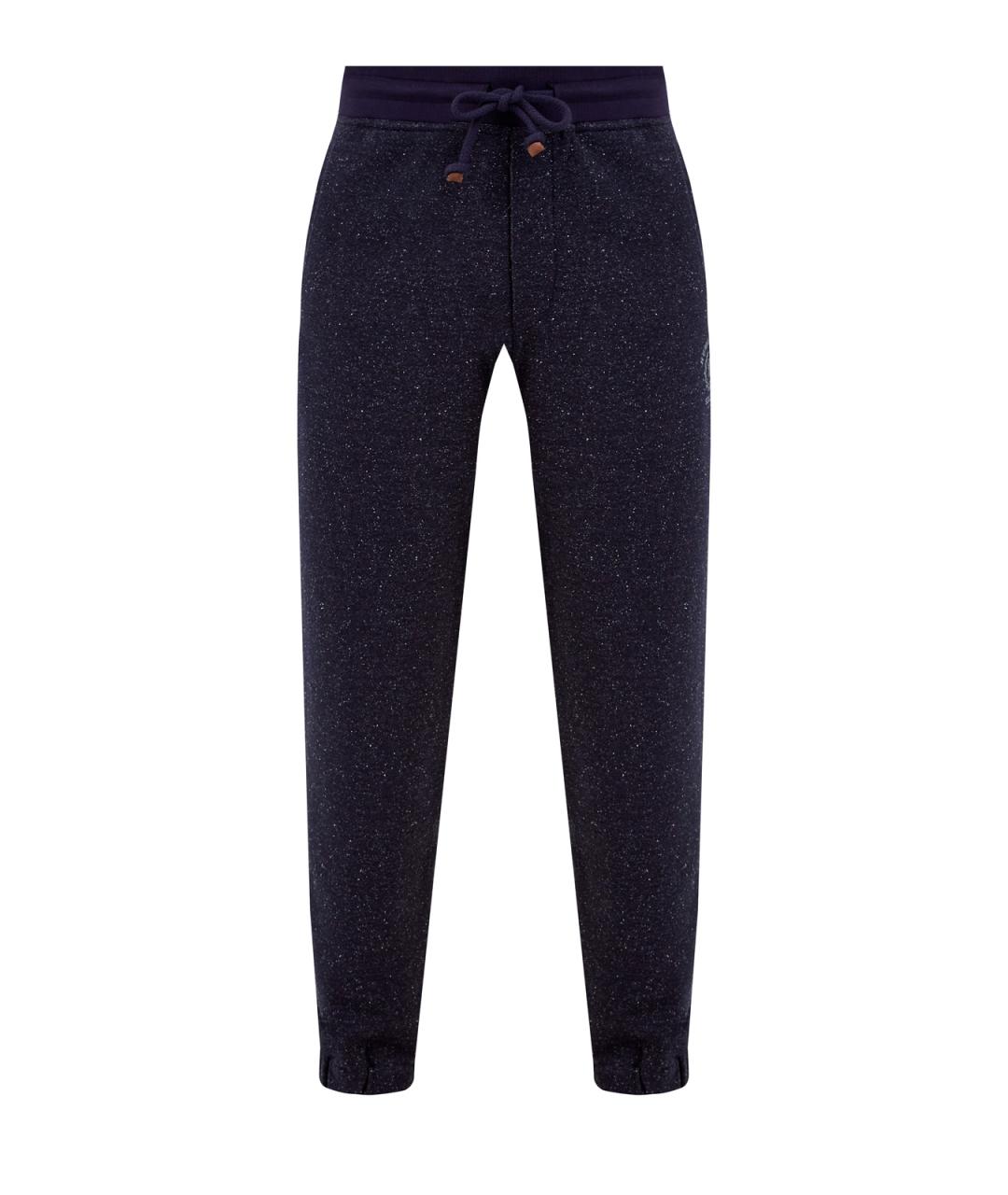 BRUNELLO CUCINELLI Темно-синие хлопковые повседневные брюки, фото 1