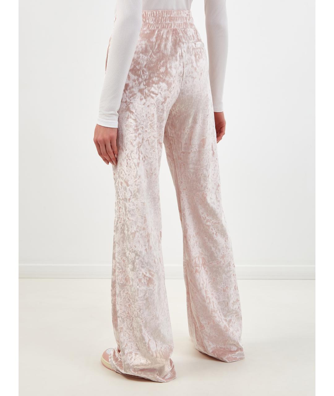 DIESEL Розовые полиэстеровые прямые брюки, фото 4