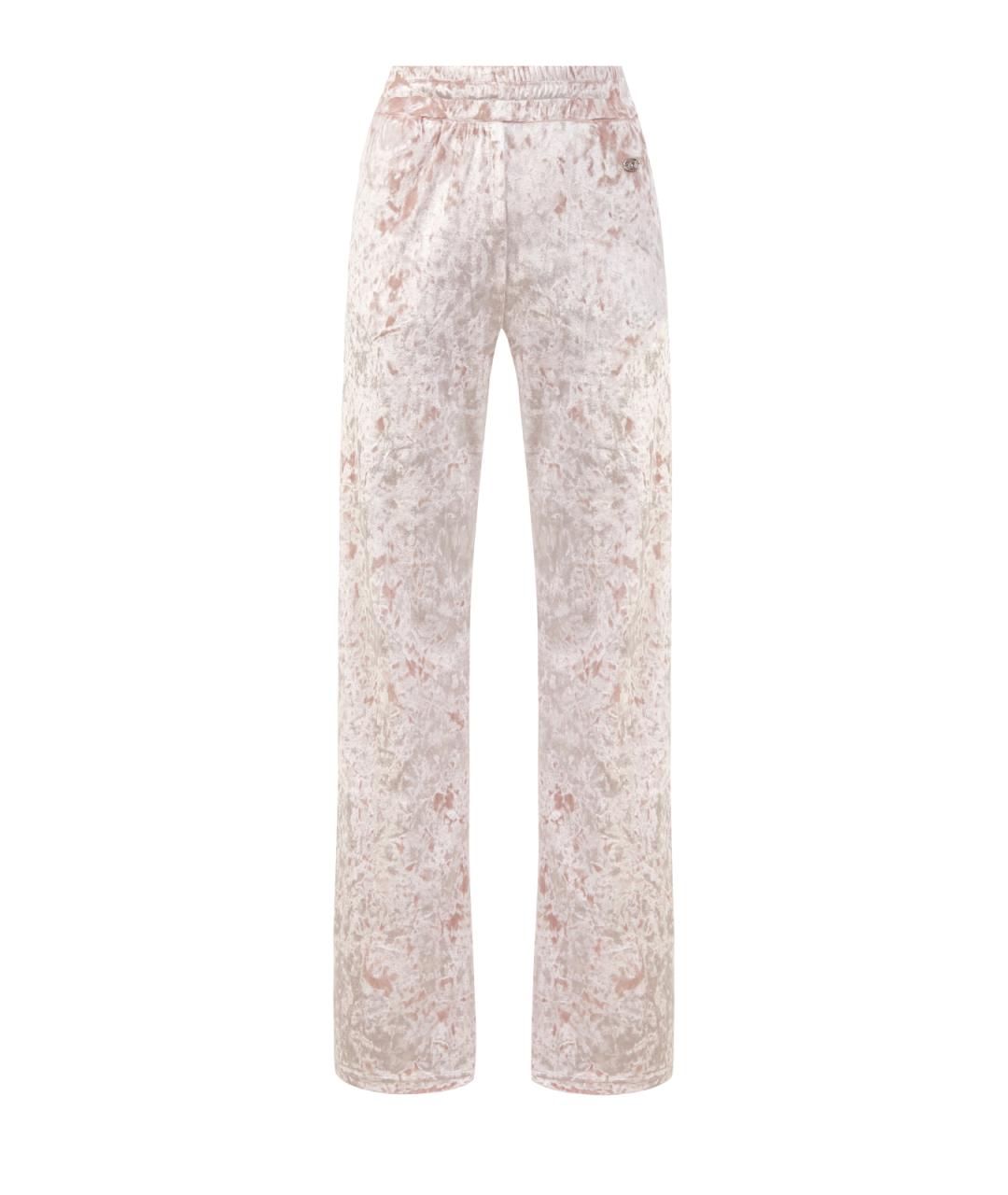 DIESEL Розовые полиэстеровые прямые брюки, фото 1