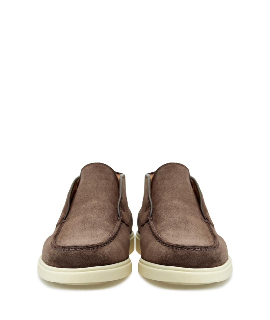 SANTONI Коричневые замшевые ботинки, фото 6