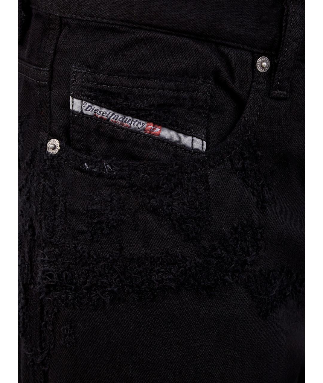 DIESEL Черные хлопковые прямые джинсы, фото 5